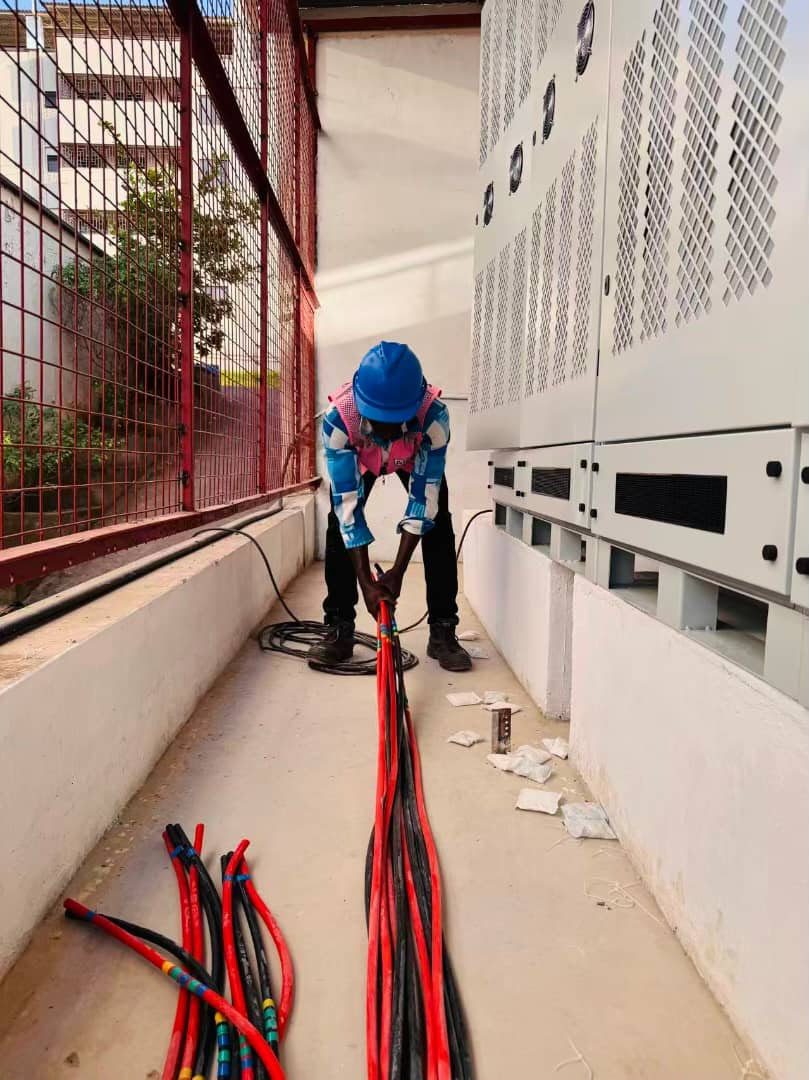 Commercial Solar Installation — Cabling in Progress